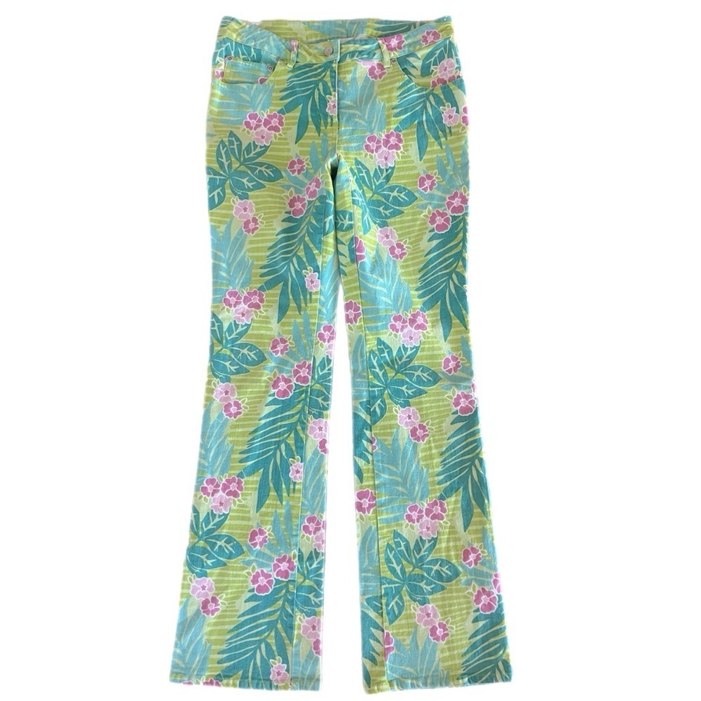 Lilly Pulitzer Like New Tropical Floral Print Jeans Size 4